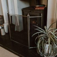 Steel & Iron Square Fire Guard insitu Steel & Iron Square Fire Guard insitu