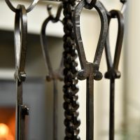 Close up of Rustic Knot Design Companion Set Tool Handles 