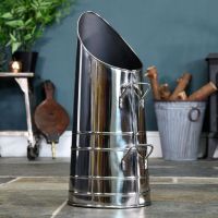 ’Rosalie’ Coal Hod – Polished steel with Double Handle