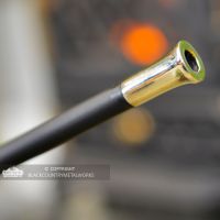 Close-up of the Bright Chrome End of the "Nuri" Fire Blow Pipe