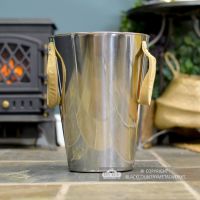 Contemporary Log Holder Finished in a Stainless Steel Contemporary Log Holder Finished in a Stainless Steel