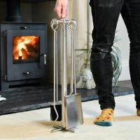 "Carter Bridge" Large Brushed Steel Companion Set in Situ