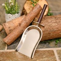 Fireside dust pan finished in brushed steel