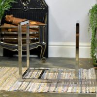 Contemporary Squared Stainless Steel Log Holder Contemporary Squared Stainless Steel Log Holder