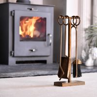 Midleton Hammered Antique Brass Companion Set in Living Room 