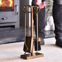 Midleton Hammered Antique Brass Companion Set 