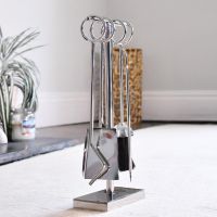 Side view of Polished Steel Midleton Companion Set