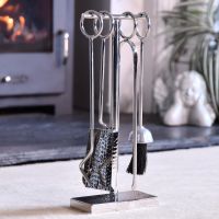 Midleton Hammered Polished Steel Companion Set  Midleton Hammered Polished Steel Companion Set