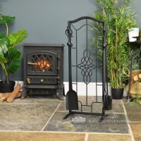“Dawnmead House” Gothic Fireside Companion Set In Living Room Setting