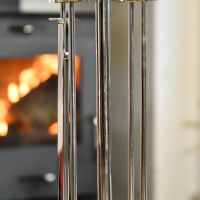 Close up of Polished Steel Companion Set Tools 