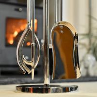 Close up of Polished Steel Companion Set Tools 