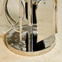Close up of circular polished steel base 