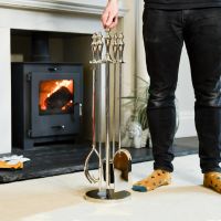 Polished Steel Urn Style Companion Set with Male for Scale 