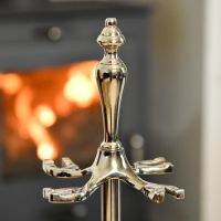 Close up of Polished Steel Urn Stand 