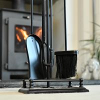 Close up of Black Victorian Companion Set Tools 