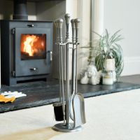 Modern Brushed Pewter Companion Set 64cm