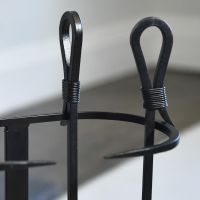 Close up of Companion Set Twist Blacksmith Handles