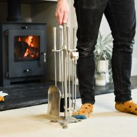 Contemporary Pewter Finish Companion Set to Scale 