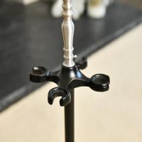 Brushed Chrome and Iron Companion Set Stand 