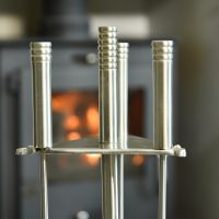 Close up of Stainless Steel Art Deco Handles 