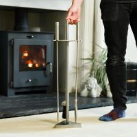 Contemporary "Art Deco" Stainless Steel Companion Set in Situ 