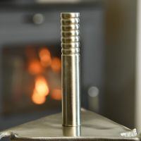 Close up of Stainless Steel "Art Deco" Companion Set Holder Central Pole 