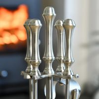 Close-up of the Polished Pewter Handles Close-up of the Polished Pewter Handles