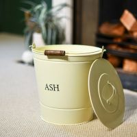Cream Ash Bucket with Lid 
