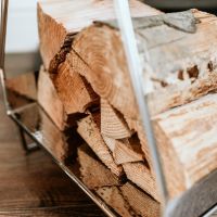 Close up of Stainless Steel Finish & Logs 