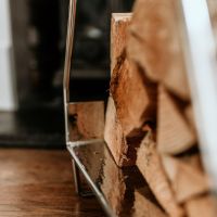 Close up of Framework on Teepee Log Basket 