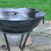 Side view of Kadai Fire Bowl Lid Side view of Kadai Fire Bowl Lid