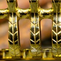 Close-up of the Design on the "Henley" Polished Brass Fire Front