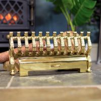 Polished Brass Fire Font by the Fireplace
