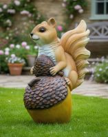 Fibreglass Squirrel Handpainted Garden Sculpture Digital Illustration