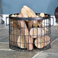 Black Wirework Fireside Log Bucket - 40cm Black Wirework Fireside Log Bucket - 40cm