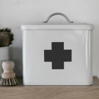 White Steel First Aid Box