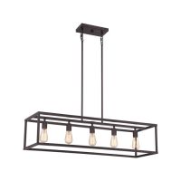 "Fordstrow" Five Bulb Rectangle Framed Island Light