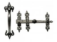 Fleur-De-Lys Blacksmith Style Thumb Latch Set