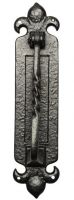 Vertical Fleur de Lys Cast Iron Door Knocker and Letter Plate Vertical Fleur de Lys Cast Iron Door Knocker and Letter Plate