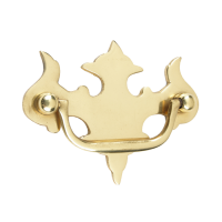 Fleur-De-Lys Polished Brass Cabinet Handle