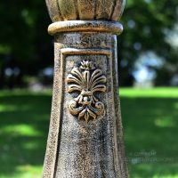 Floral Detailing on cast iron lamp post column