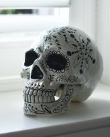 Floral Skull Ornament
