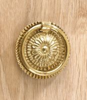 Flower Polished Brass Cabinet Pull