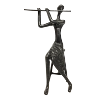"Flute Player" Indoor Ornament in a Black Finish