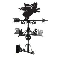 Flying Pig Weathervane Created From Iron