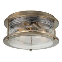 Folly Outdoor Flush Ceiling Light in Brushed Bronze