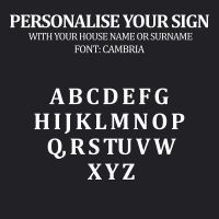 Font Used for Personalisation Font Used for Personalisation