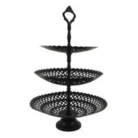 3 Tier Black Table Top Cake Display Stand 
