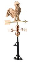Polished Copper Rooster Weathervane 