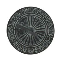 Free-Standing Verdigris Sundial & Column Close-Up Free-Standing Verdigris Sundial & Column Close-Up